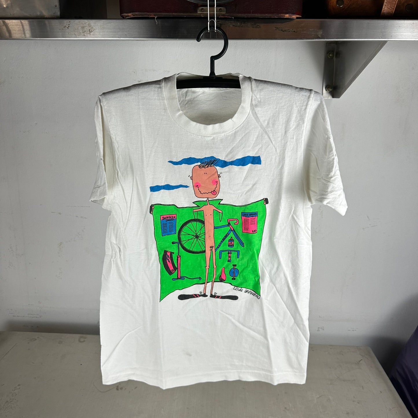 Vintage 90s Louis Garneau Cycling Humor Artwork Graphic T-shirt