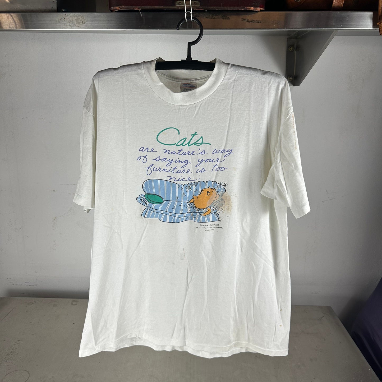 Vintage 90s Cats Are Nature's Way Of Saying Your Furniture Is Too Nice! Artwork T-shirt
