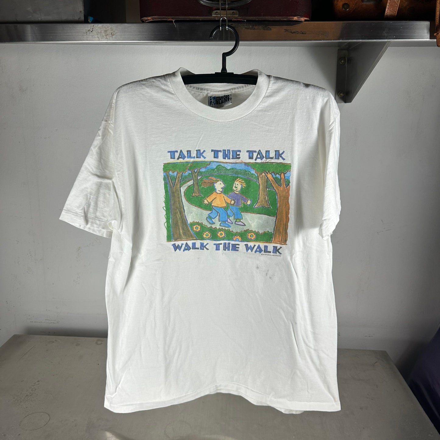 Vintage 90s Talk The Talk Walk The Walk Artwork Single Stitch T-shirt