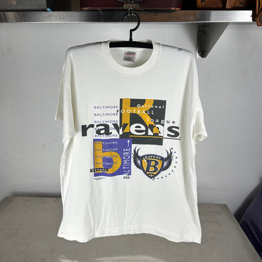 Vintage 1996 Baltimore Ravens NFL Graphic Single Stitch T-shirt