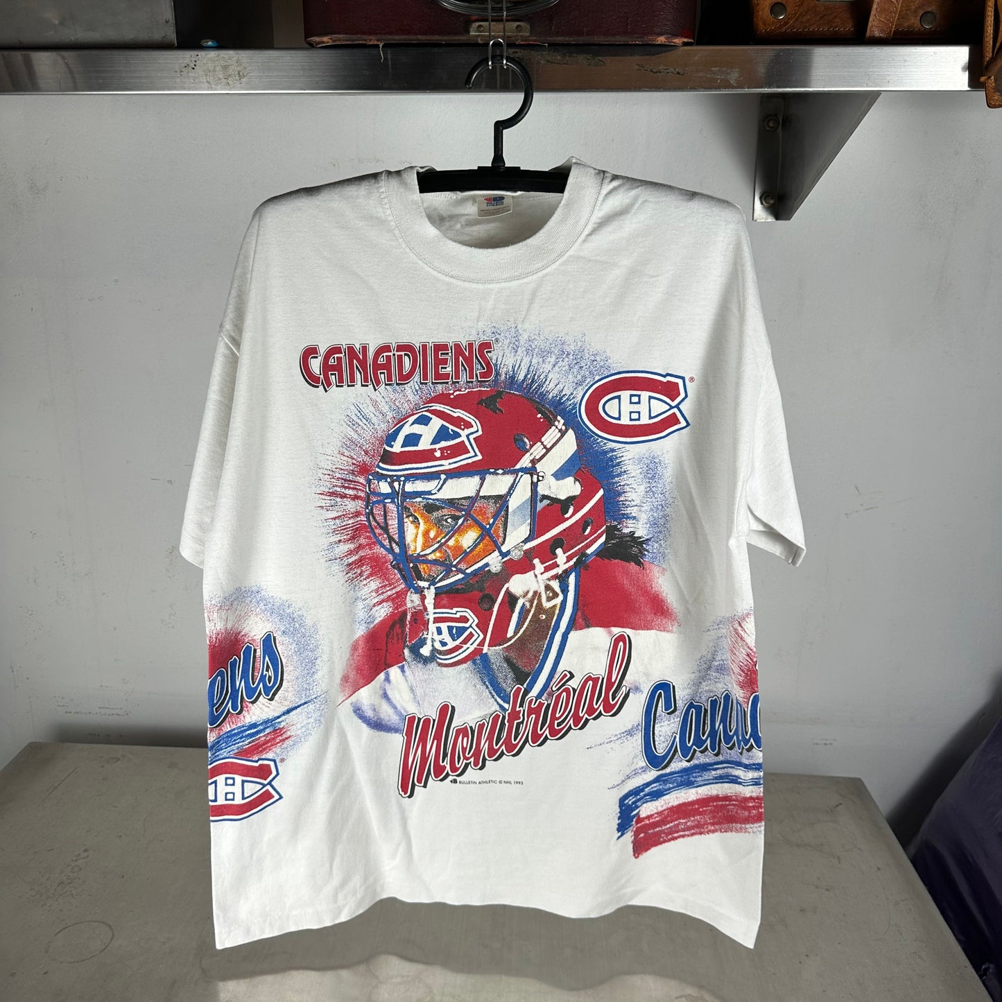 Vintage 1993 Montreal Canadiens Bulletin Athletic AOP NHL T-shirt