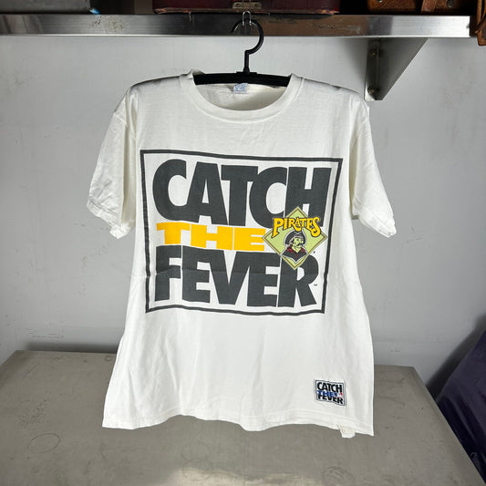 Vintage 90s Pittsburgh Pirates Catch The Fever MLB Graphic T-shirt