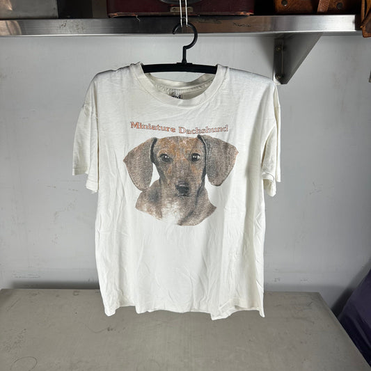 Vintage 90s Miniature Dachshund Dog Breed Graphic Single Stitch T-shirt