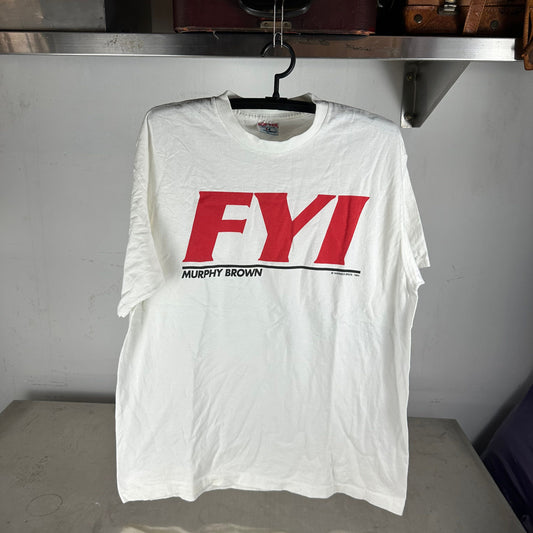 Vintage 1994 FYI The Murphy Brown Podcast Promo Single Stitch T-shirt