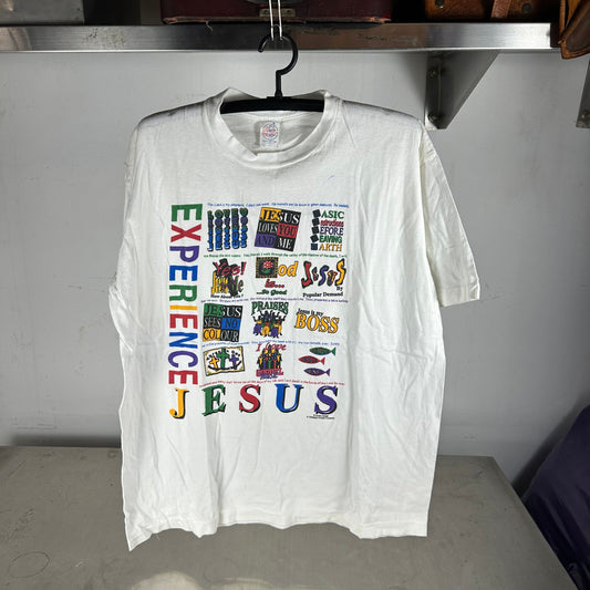 Vintage 90s Experience Jesus Christ Religious Slogans Single Stitch T-shirt
