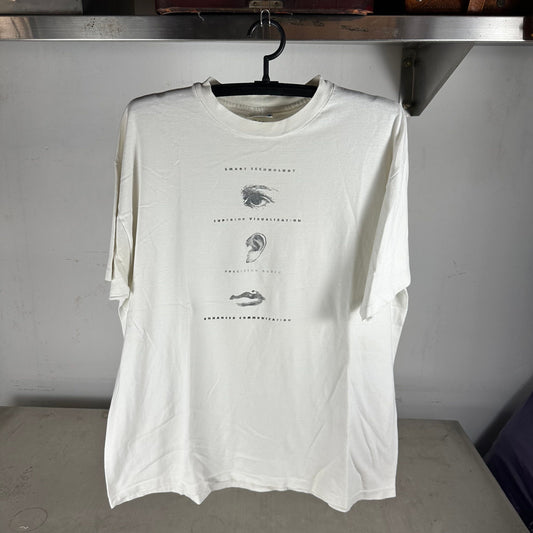 Vintage 90s Media Vision Body Anatomy Typography Graphic Promo T-shirt