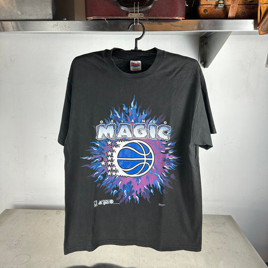 Vintage 1995 Orlando Magic NBA Flaming Logo Graphic T-shirt