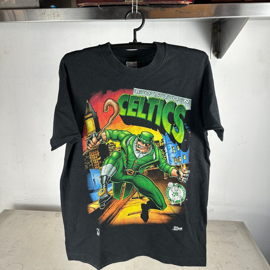 Vintage 90s Boston Celtics NBA Salem Sportswear Superhero T-shirt