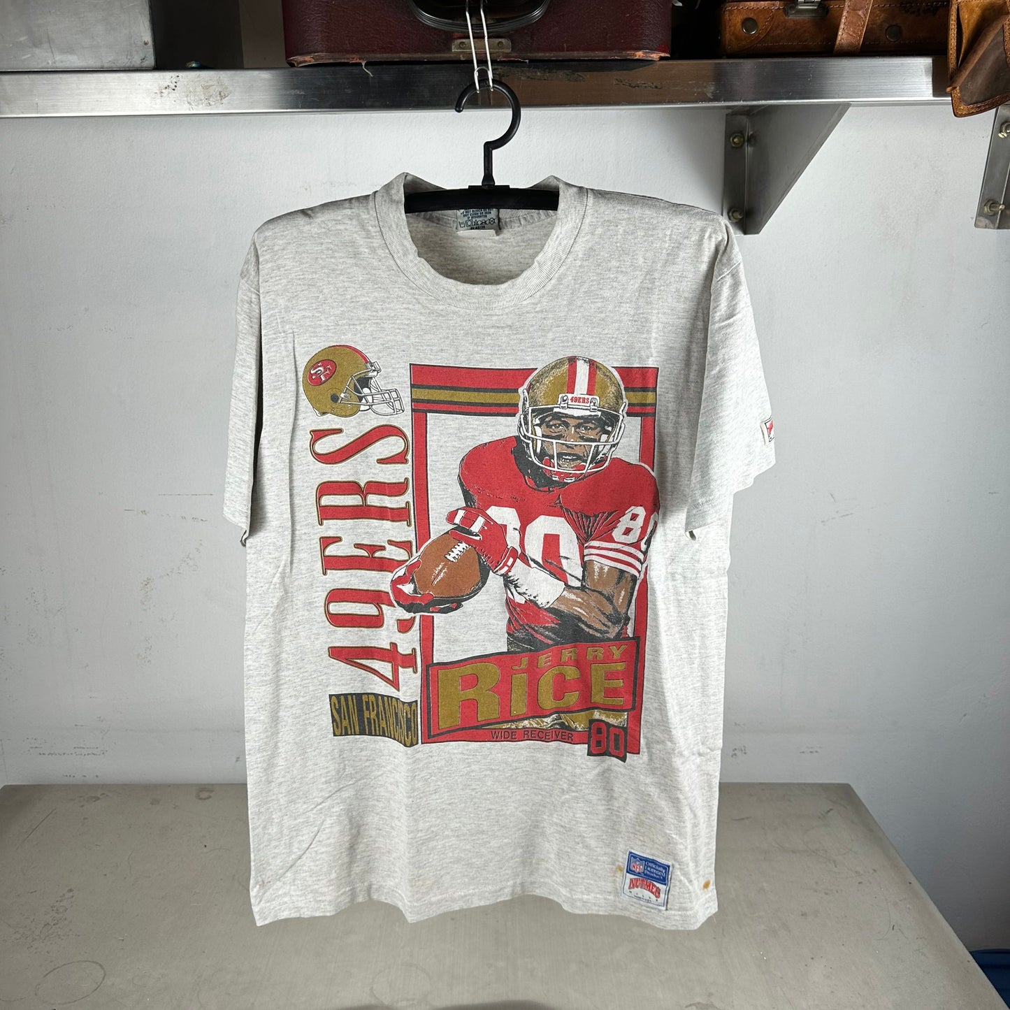 Vintage 90s Jerry Rice San Francisco 49ers NFL Nutmeg Card T-shirt