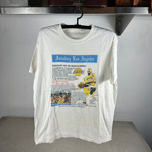 Vintage Kobe Bryant LA Lakers NBA Straight Outta Highschool Newspaper T-shirt