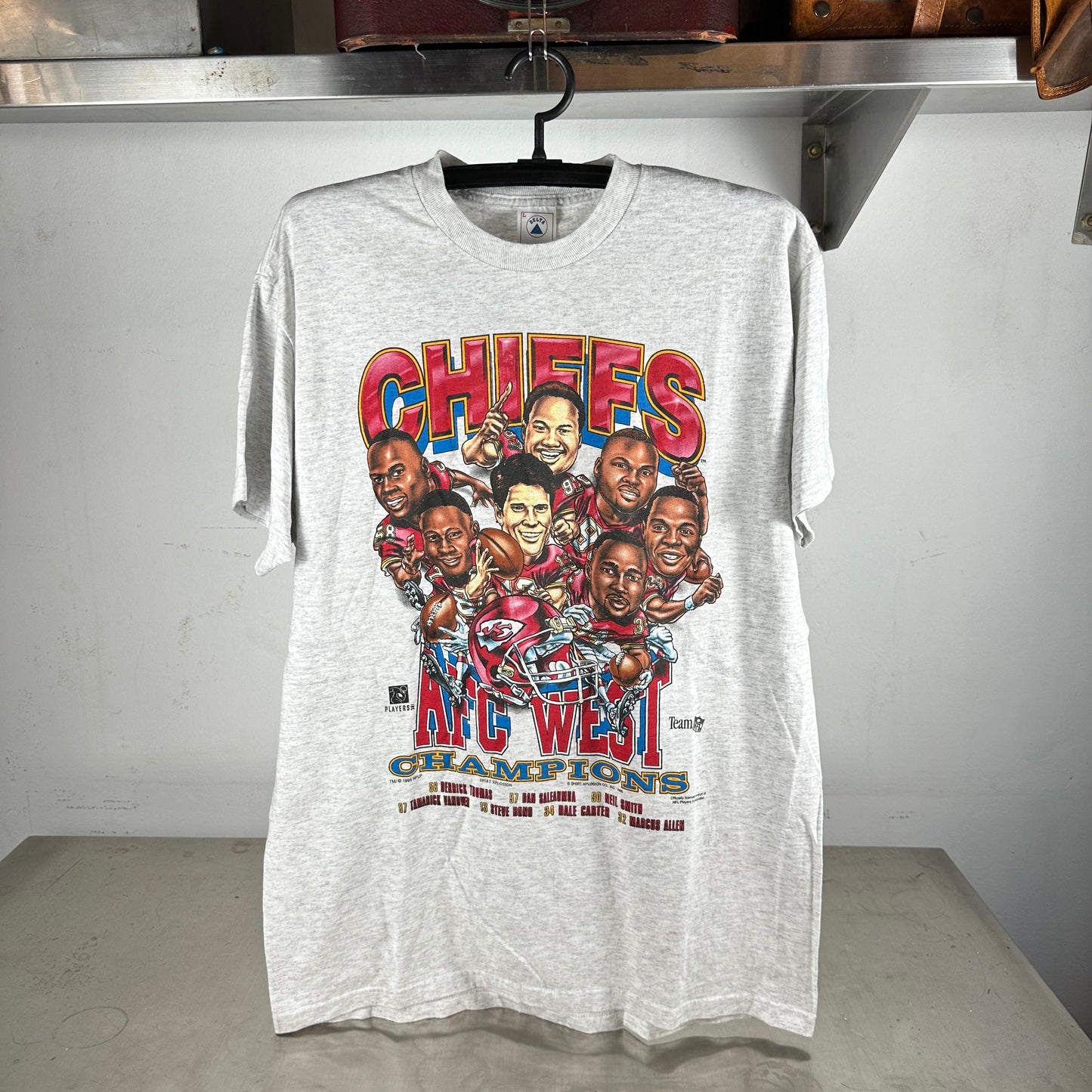 Vintage 1995 Kansas City Chiefs NFL AFC Champions Caricature T-shirt