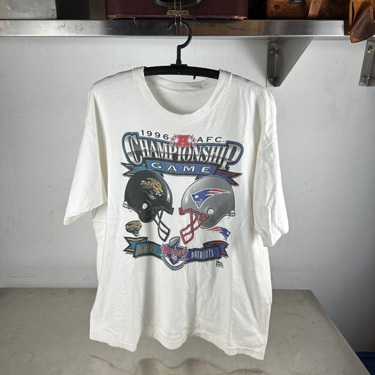 Vintage 1996 NFL AFC Championship Game Jaguars VS Patriots T-shirt