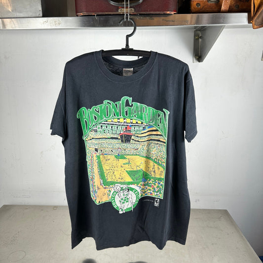 Vintage 1991 Boston Celtics Boston Garden NBA Single Stitch Graphic T-shirt