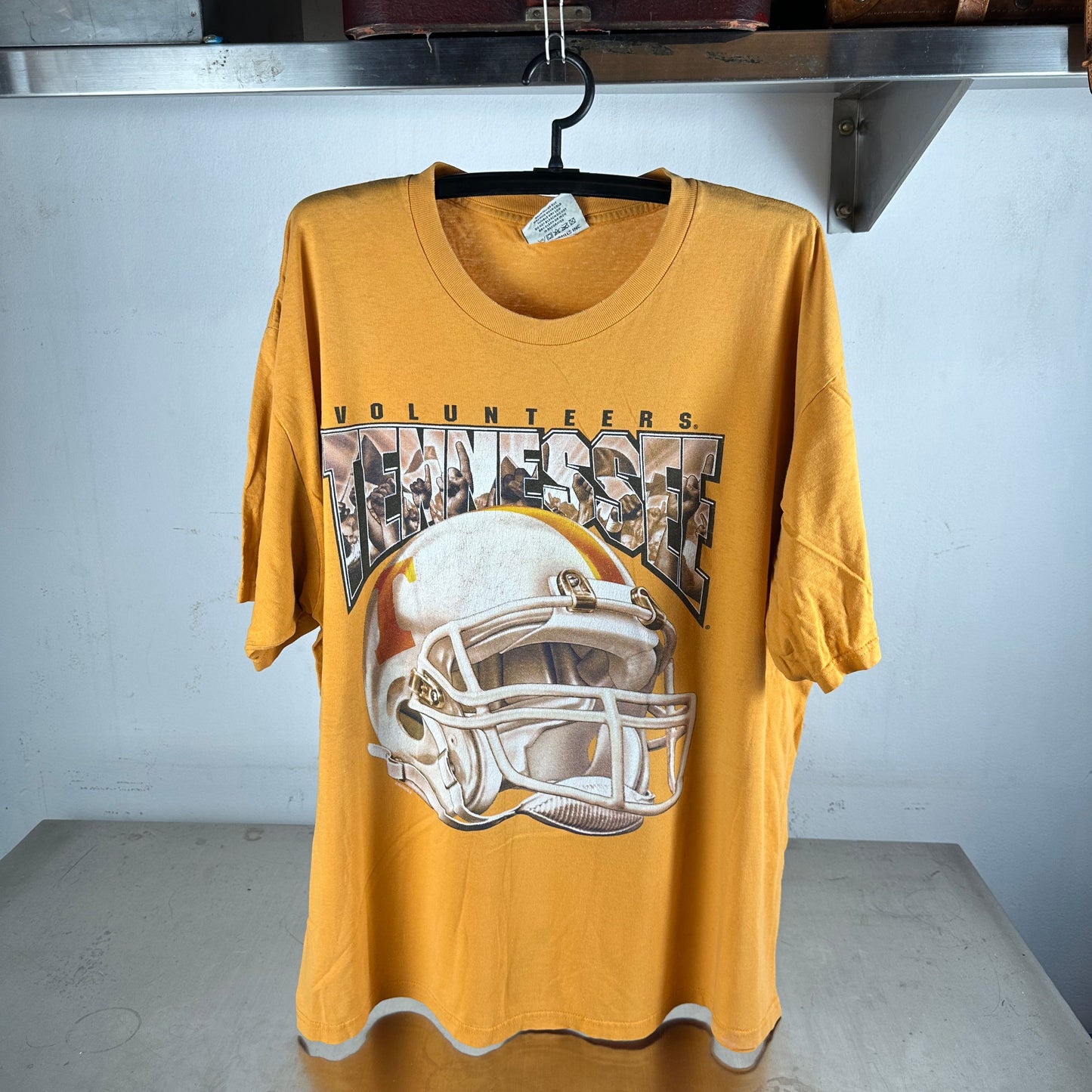 Vintage 90s Tennessee Volunteers NCAA Football Helmet Graphic T-shirt