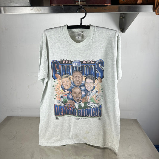 Vintage 1998 Denver Broncos NFL AFC Champions Caricature T-shirt