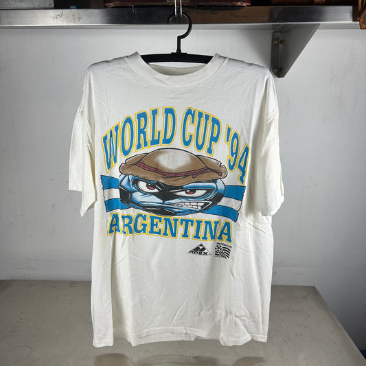 Vintage Argentina 1994 USA Soccer World Cup Graphic Single Stitch T-shirt