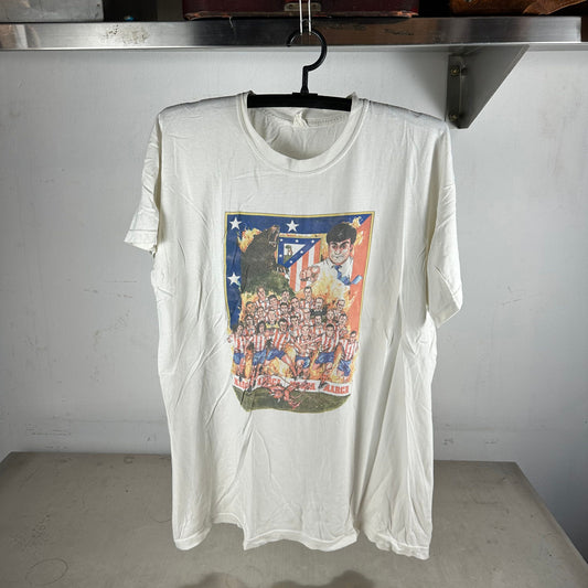 Vintage 90s Atletico de Madrid Spanish Futbol Soccer Caricature T-shirt