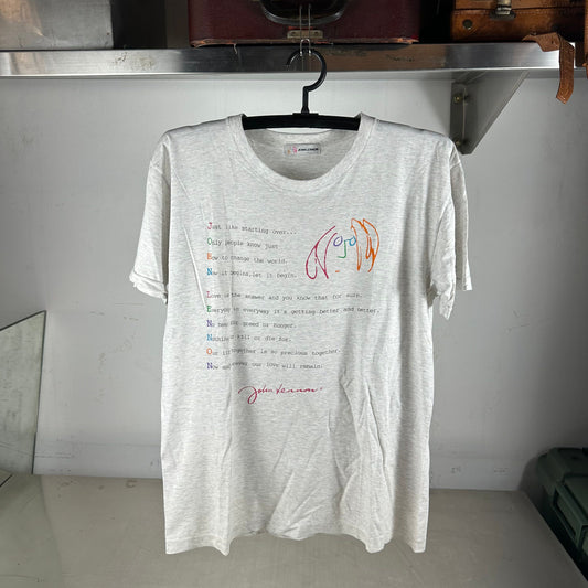 Vintage 90s John Lennon The Beatles Typography Art Single Stitch T-shirt