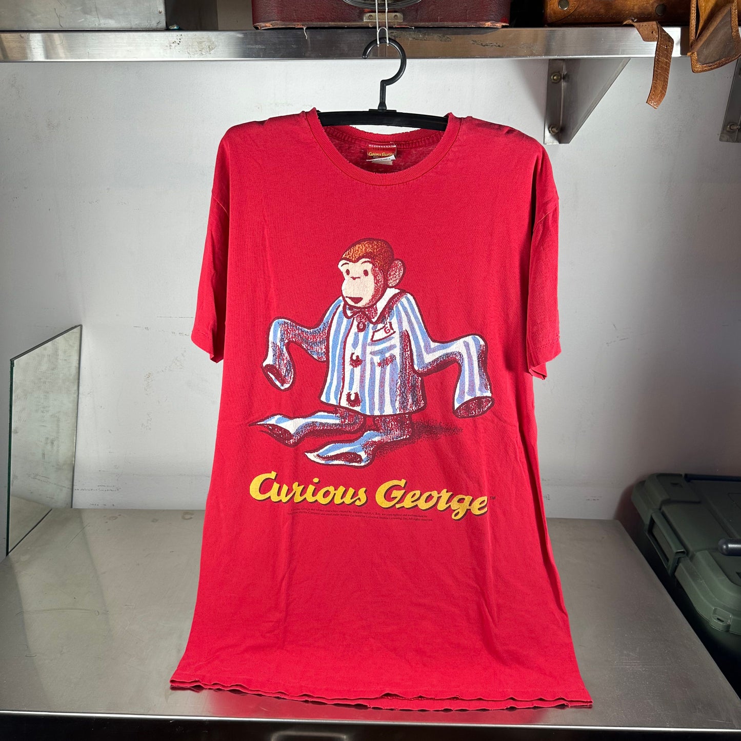 Vintage 90s Curious George Pajamas Cartoon Graphic Single Stitch T-shirt