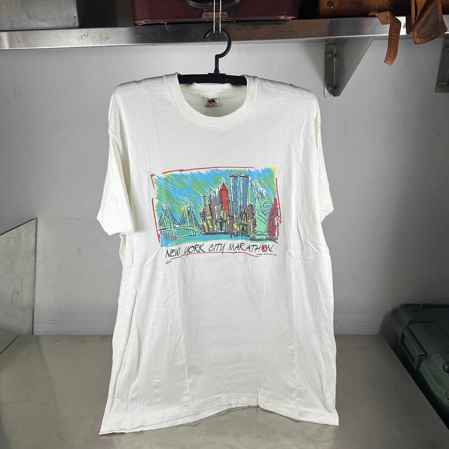 Vintage 1990 New York City NYC Marathon Running Single Stitch T-shirt