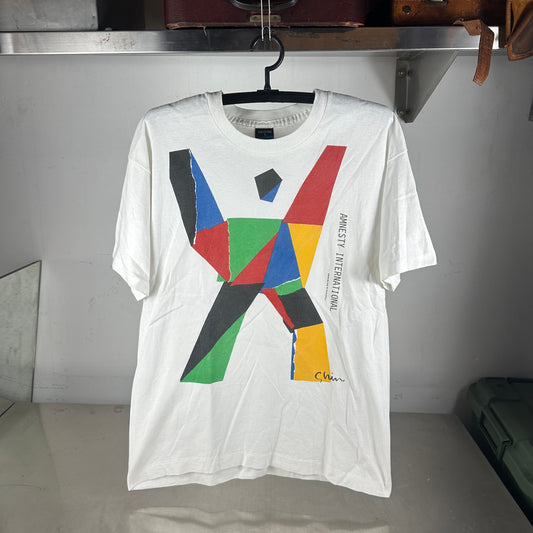 Vintage 90s Amnesty International Shin Matsunaga Illustration T-shirt