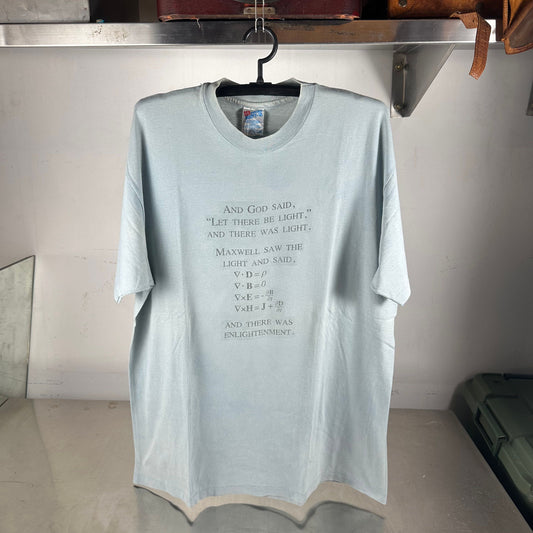 Vintage 90s And God Said Let There Be Light Maxwell Science Equation T-shirt