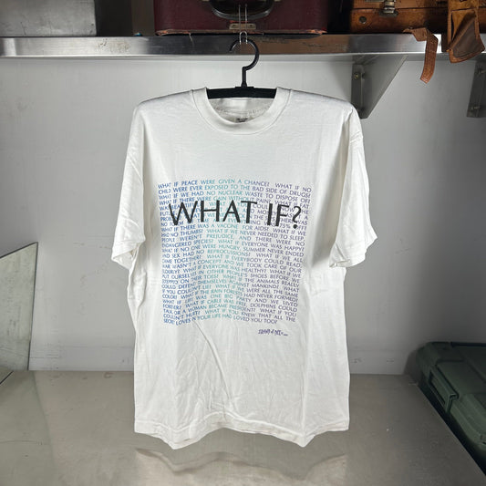Vintage 1990 What If? Positivity Love Peace Typography Single Stitch T-shirt