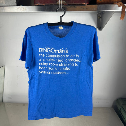 Vintage 80s Bingomania Bingo Game Humor Definition Typography Single Stitch T-shirt
