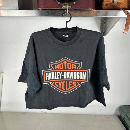 Vintage 90s Harley Davidson Motorcycles Washington Eagle Cropped T-shirt