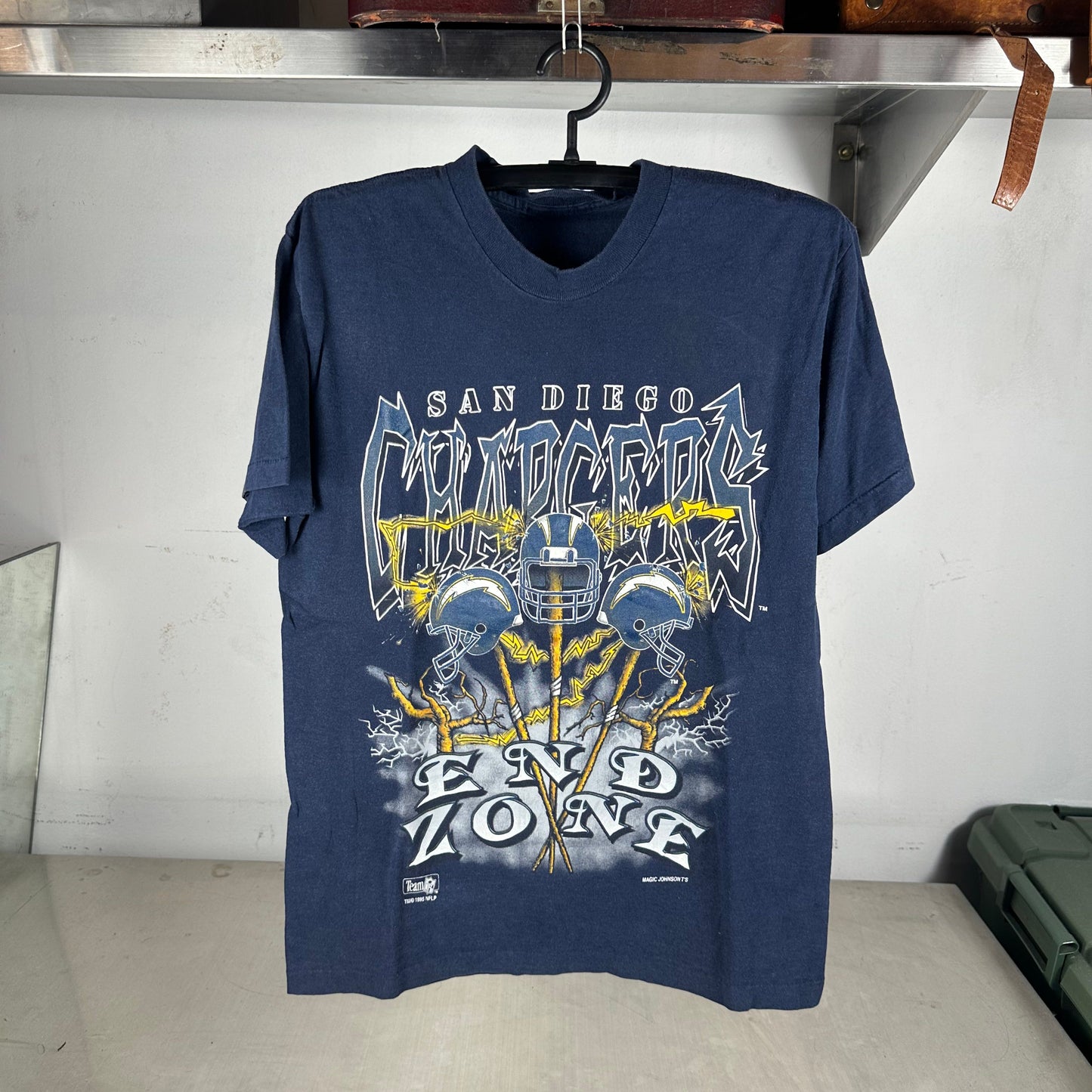 Vintage 1995 San Diego Chargers NFL End Zone Graphic Single Stitch T-shirt