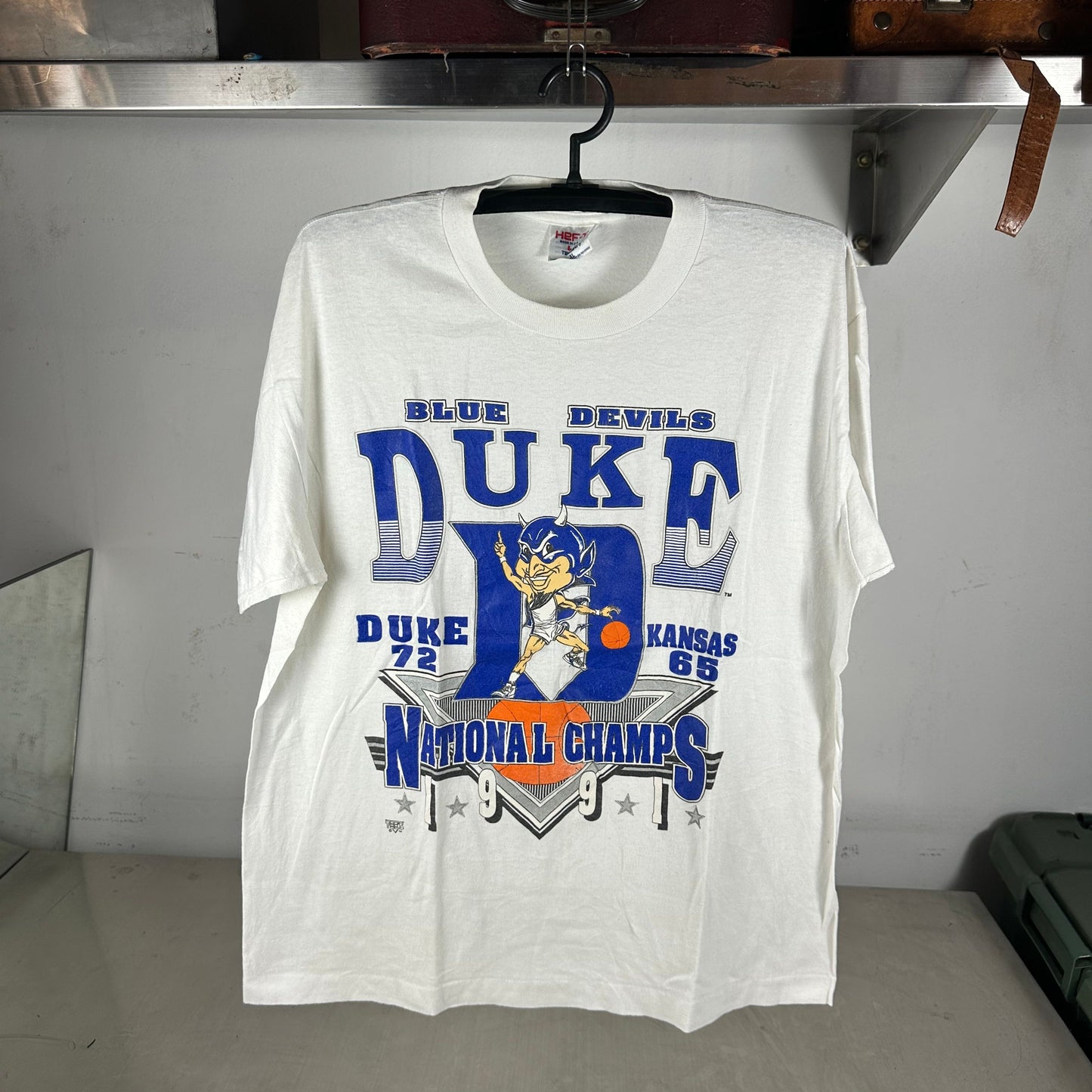 Vintage 1991 Duke Blue Devils NCAA Basketball Champs Single Stitch T-shirt