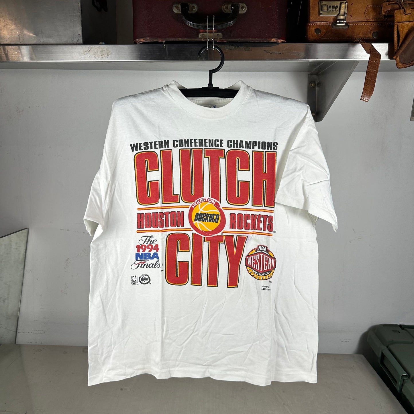 Vintage 1994 Houston Rockets NBA Finals Clutch City Single Stitch T-shirt