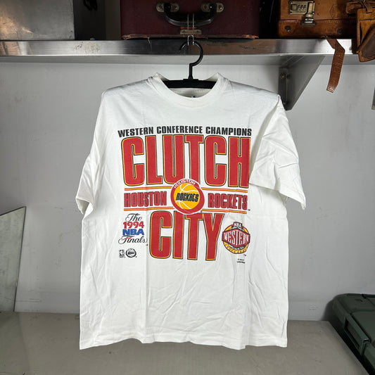Vintage 1994 Houston Rockets NBA Finals Clutch City Single Stitch T-shirt