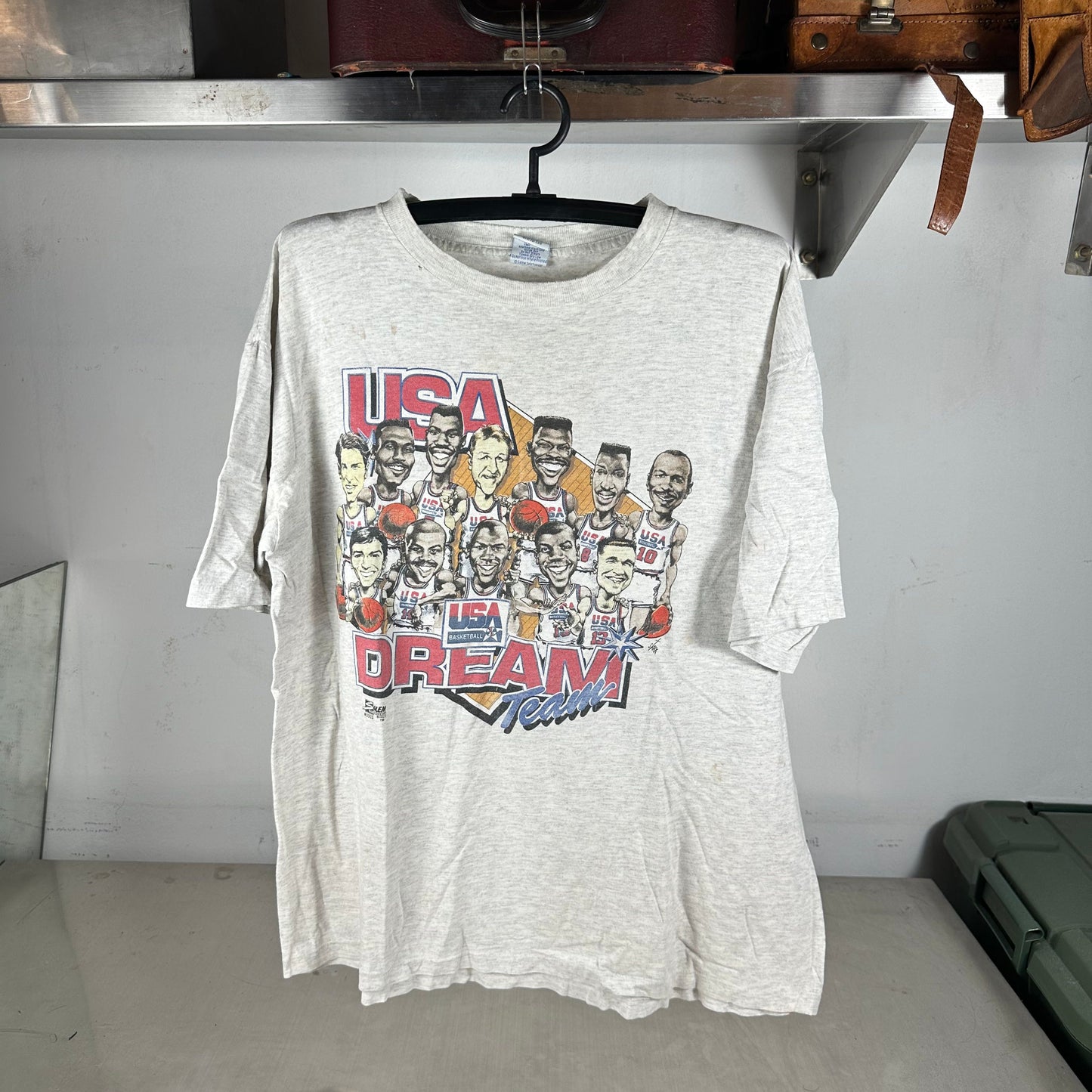 Vintage 1992 USA Basketball Olympics Dream Team Caricature Salem Sportswear T-shirt