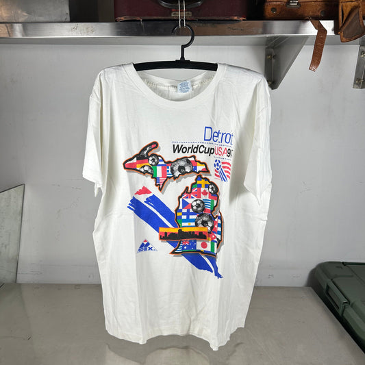 Vintage 1994 USA Soccer World Cup Detroit Graphic Single Stitch T-shirt