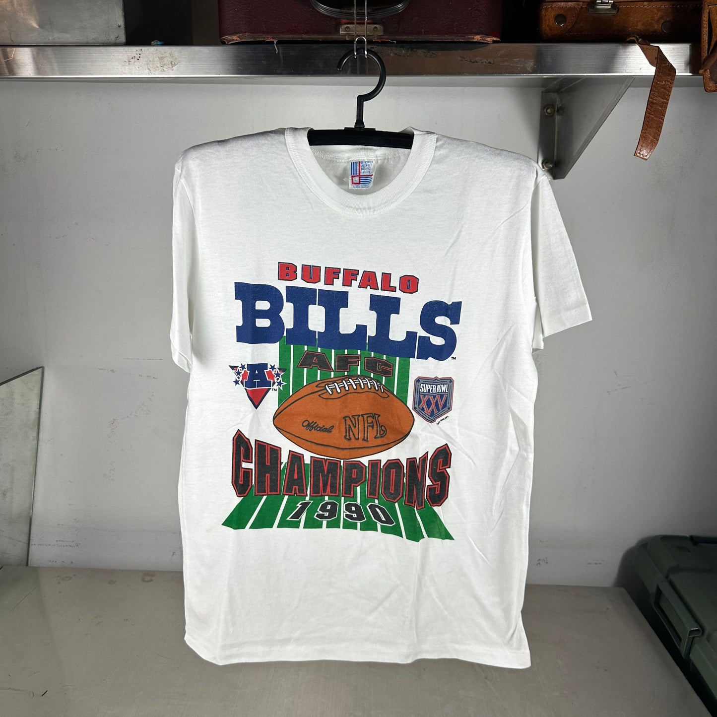 Vintage 1990 Buffalo Bills NFL AFC Champions Single Stitch T-shirt