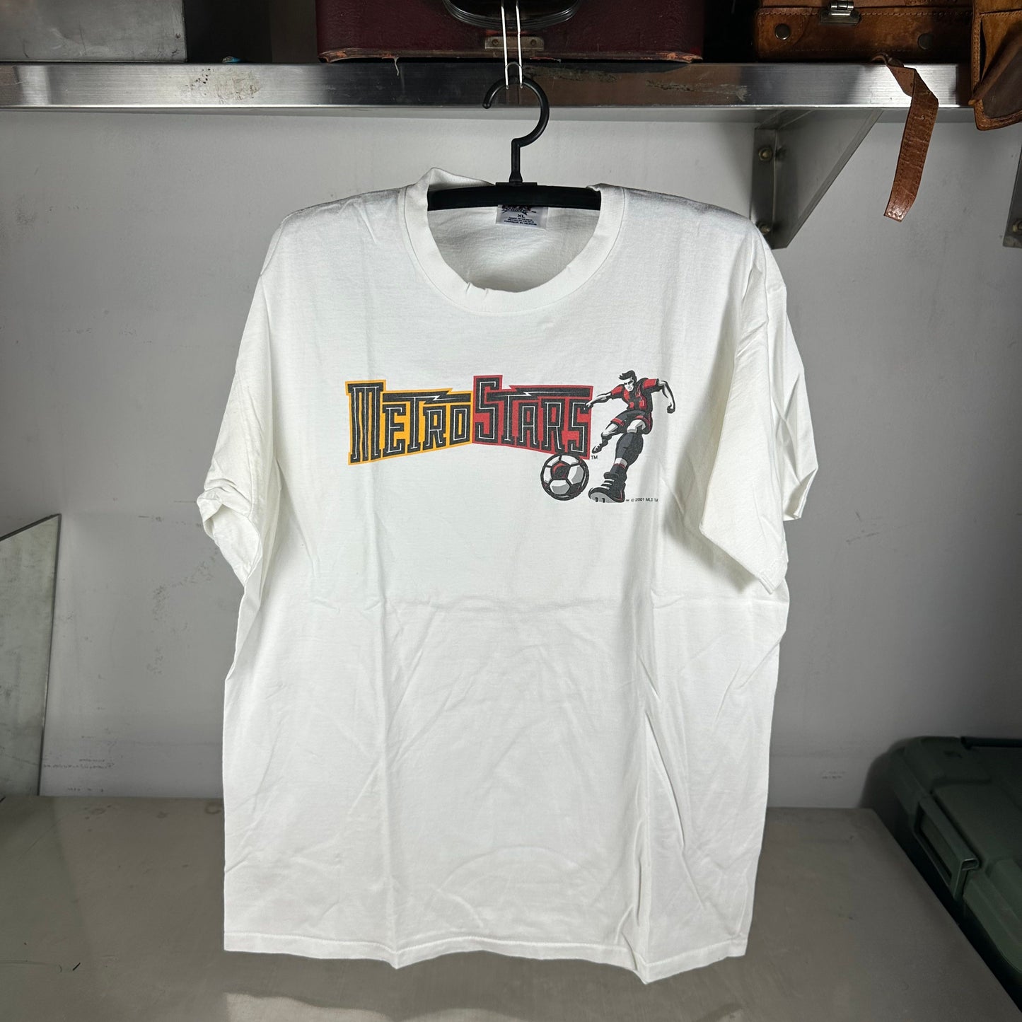 Vintage 2001 New York MetroStars MLS Soccer Single Stitch T-shirt