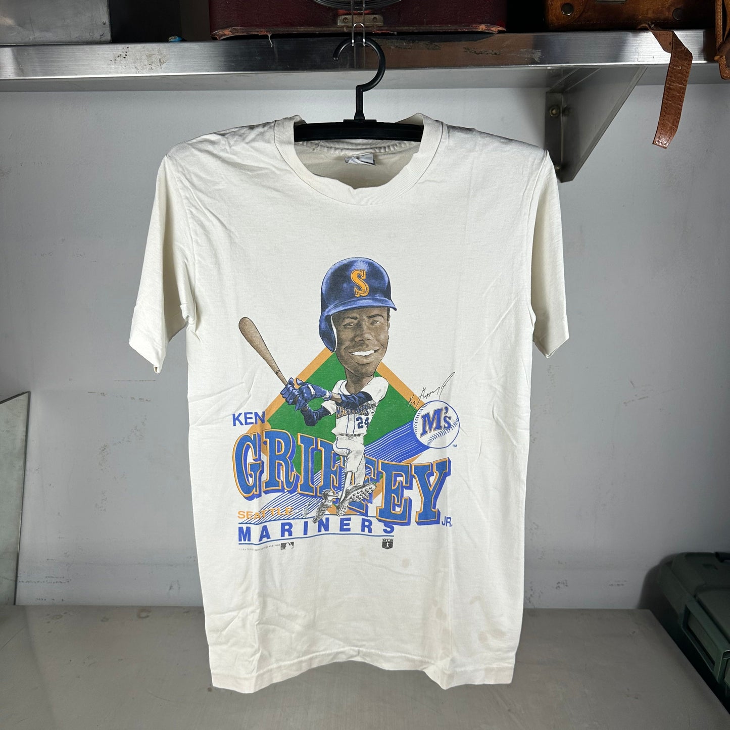 Vintage 1988 Ken Griffey Jr Seattle Mariners MLB Caricature T-shirt