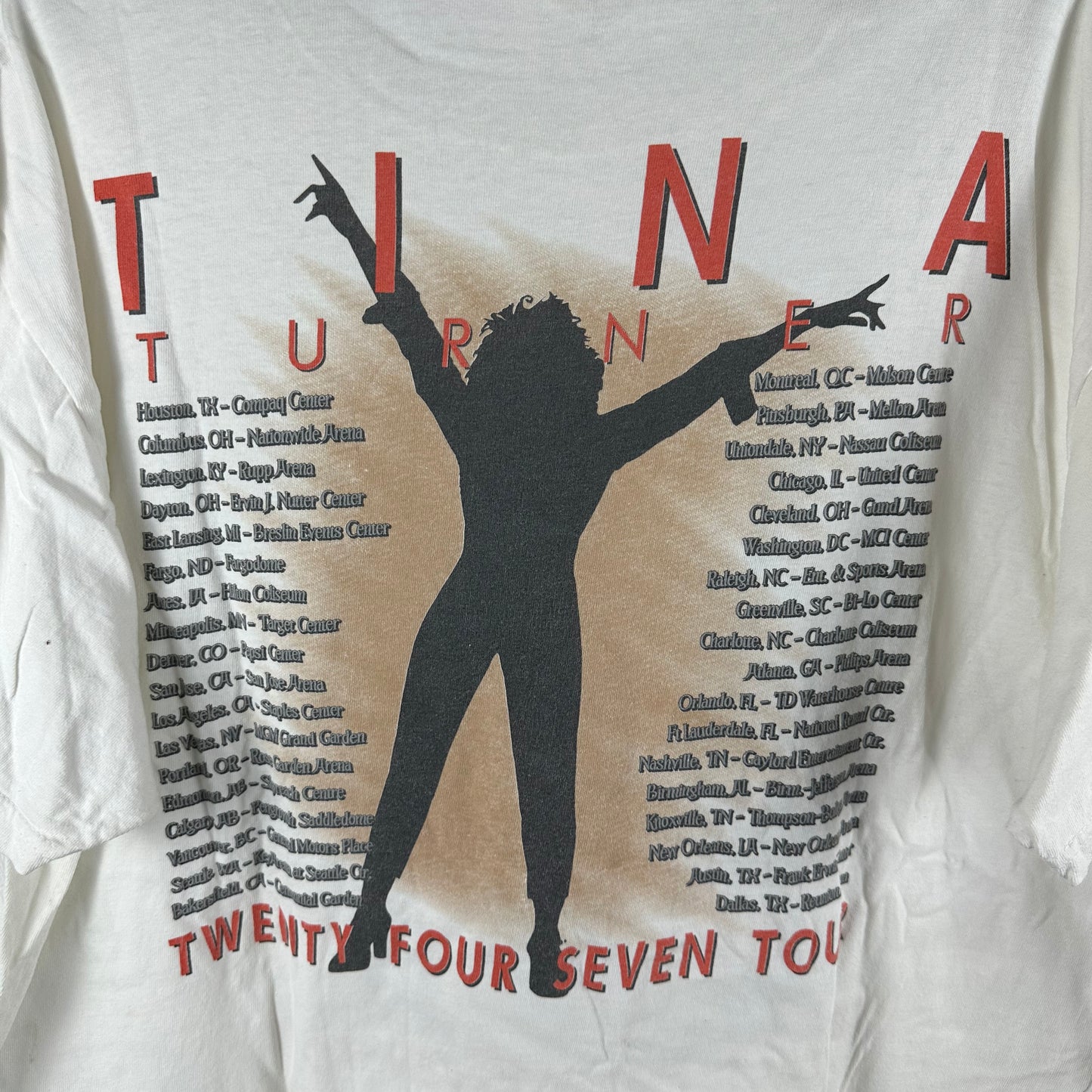 Vintage 90s Tina Turner Twenty Four Seven Tour Concert T-Shirt