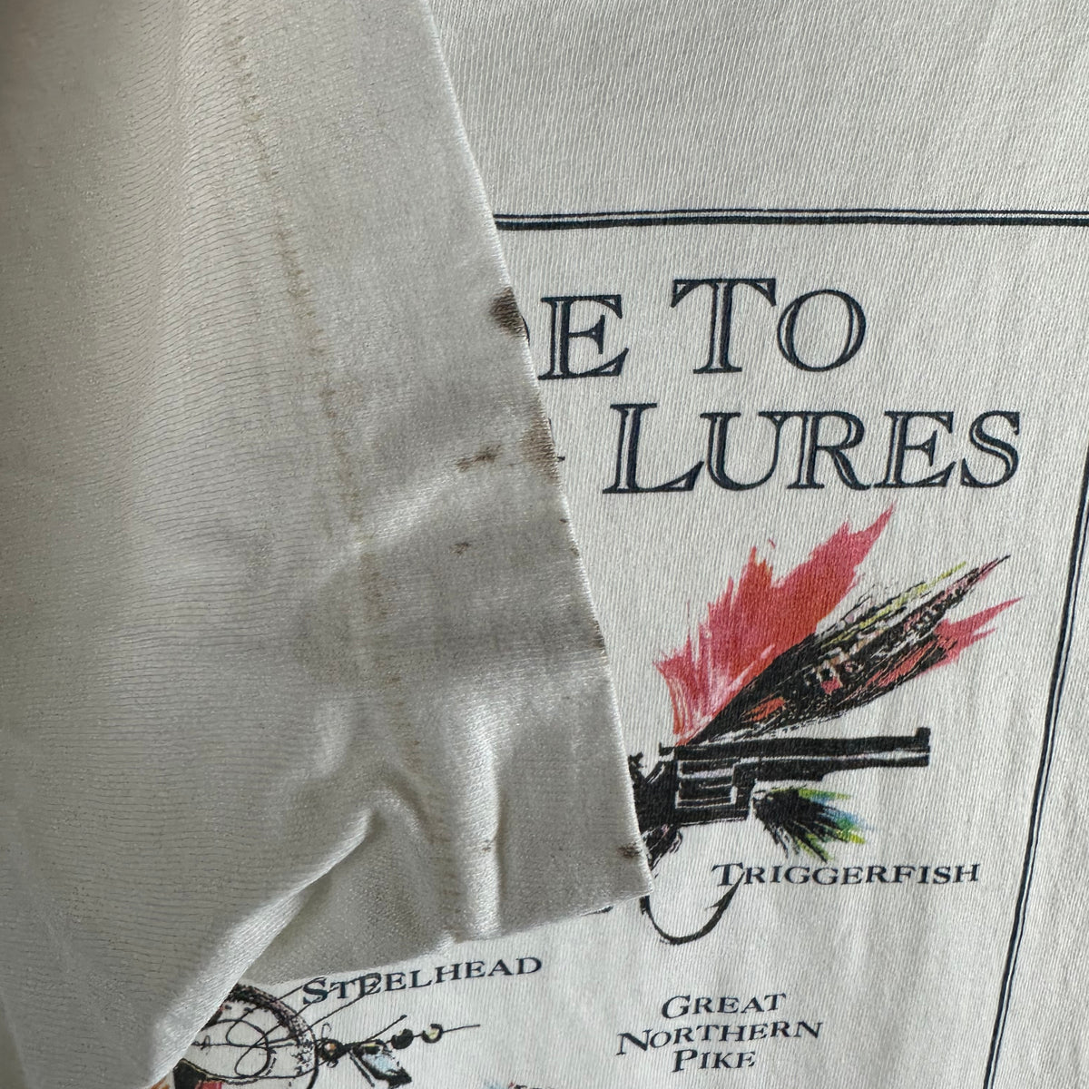 Vintage 90s Guide To Fishing Lures Fishing Graphic Single Stitch T-shirt