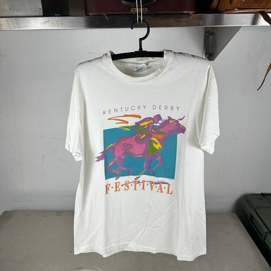 Vintage 1996 Kentucky Derby Festival Horse Race Promo Single Stitch T-shirt
