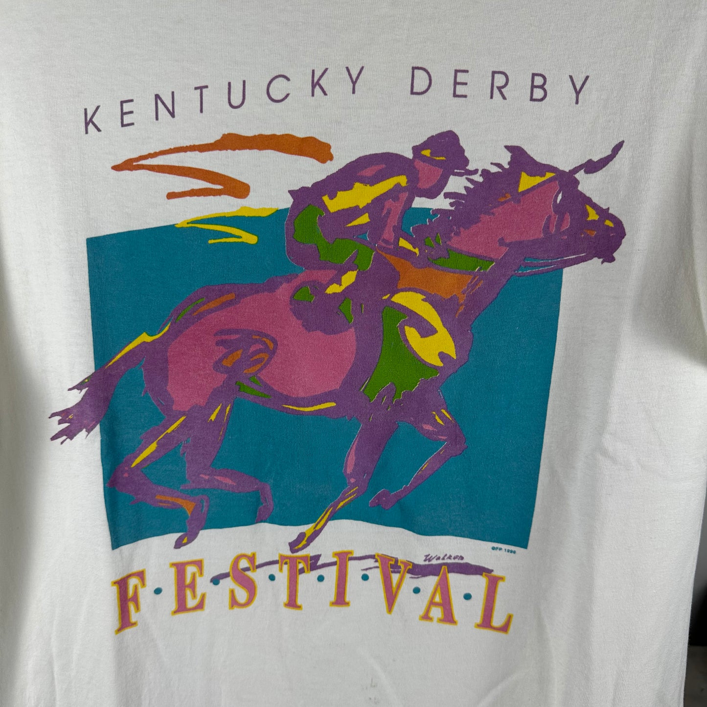 Vintage 1996 Kentucky Derby Festival Horse Race Promo Single Stitch T-shirt