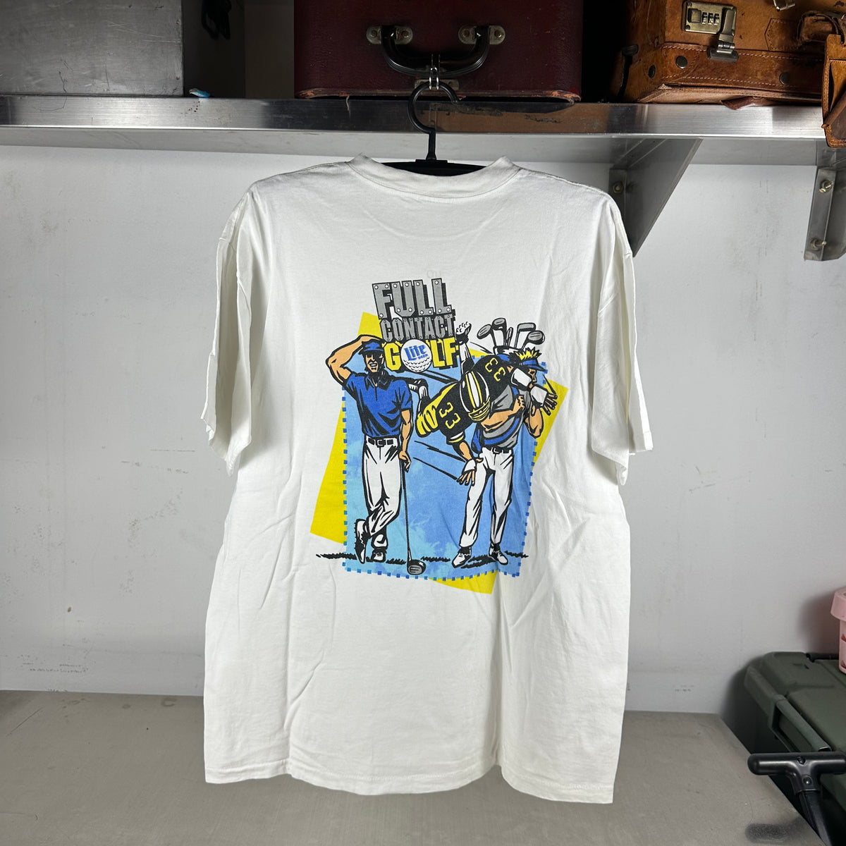 Vintage 90s Lite Beer Full Contact Golf Graphic Promo Single Stitch T-shirt