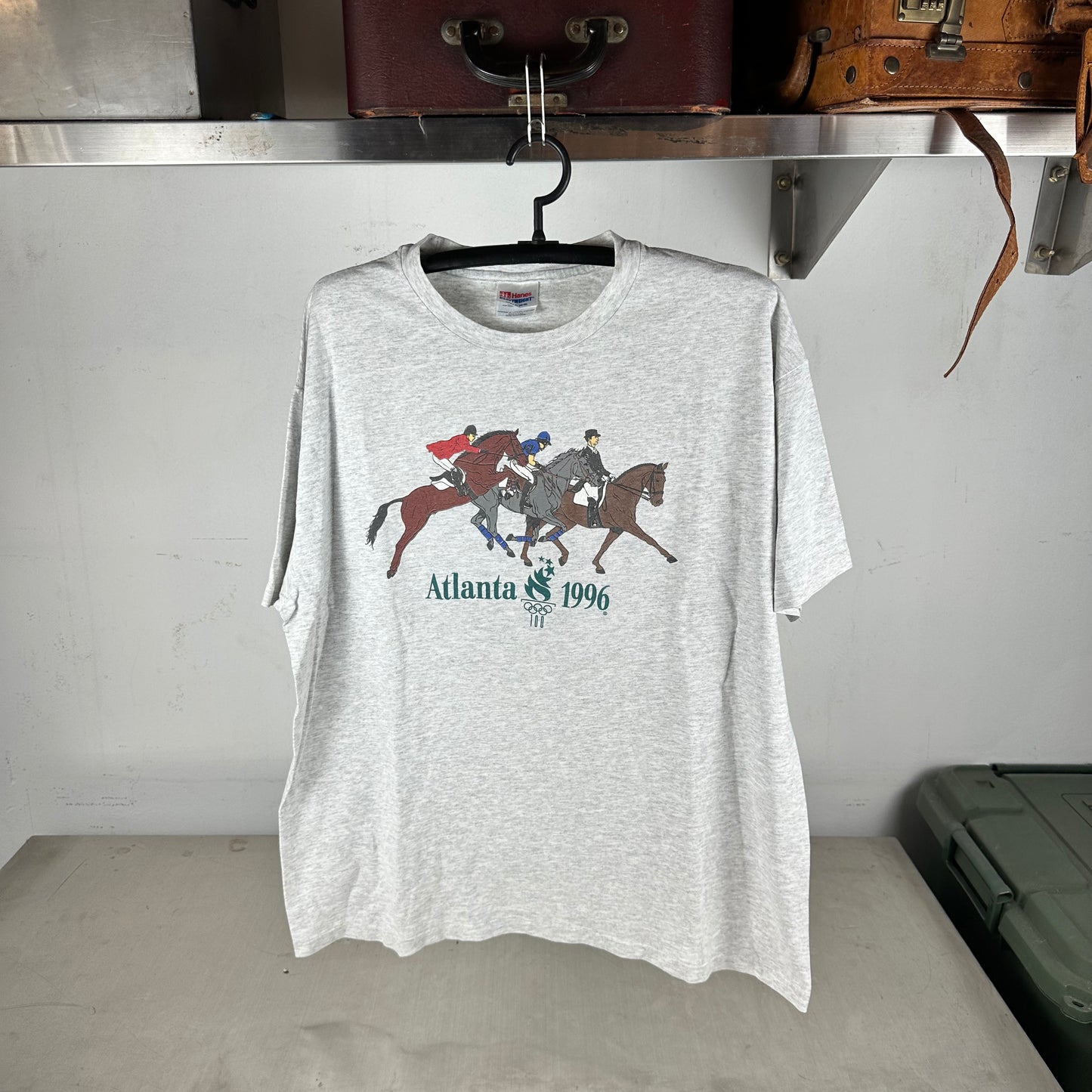 Vintage 1996 Atlanta Olympic Horse Riding Graphic Single Stitch T-shirt
