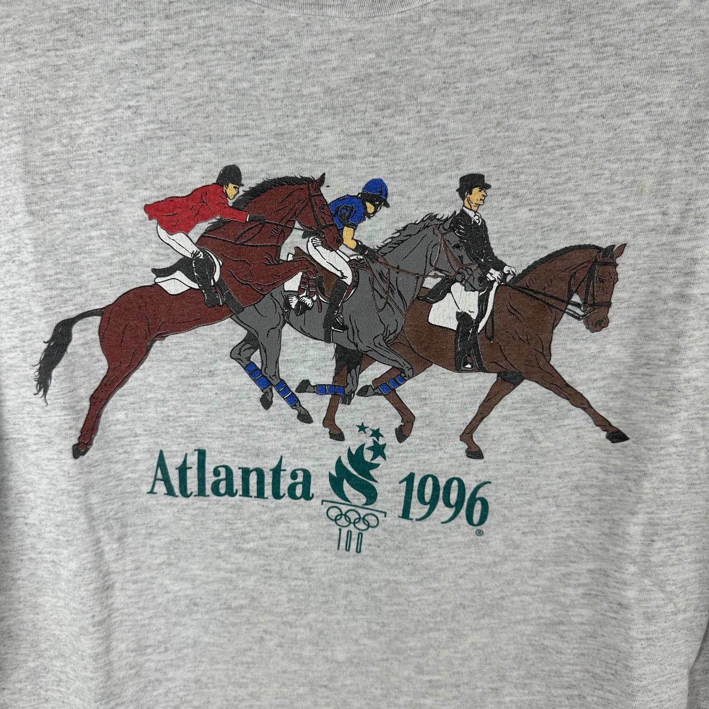 Vintage 1996 Atlanta Olympic Horse Riding Graphic Single Stitch T-shirt