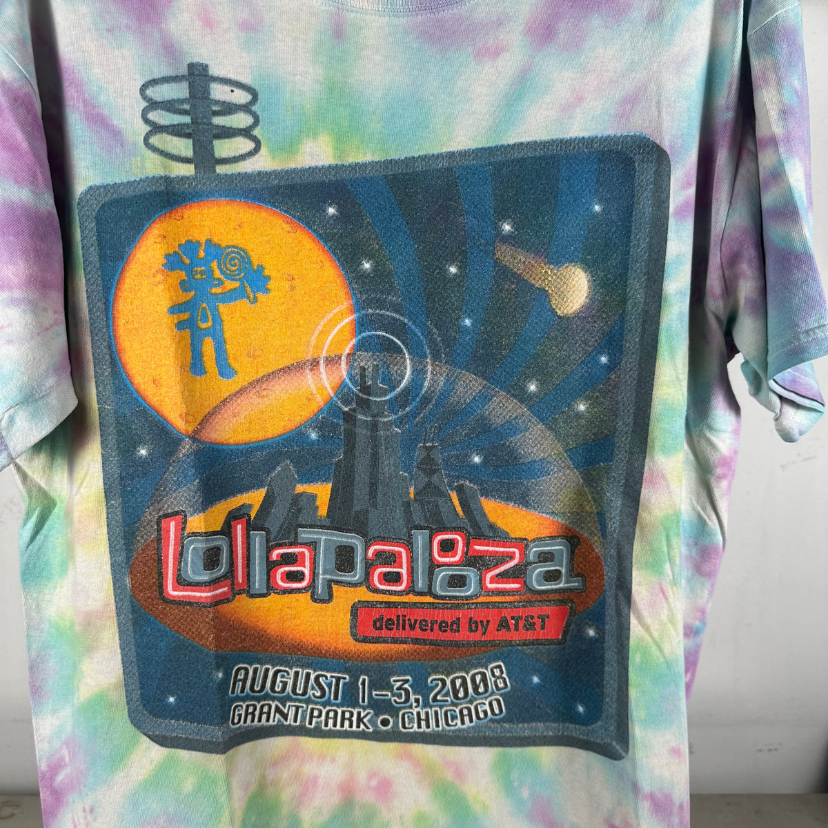 2008 Lollapalooza Festival Radiohead Kanye West Tie-dye T-shirt