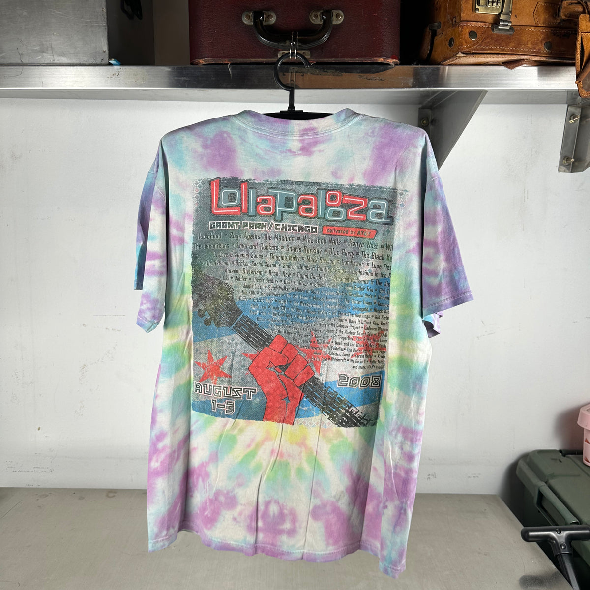2008 Lollapalooza Festival Radiohead Kanye West Tie-dye T-shirt