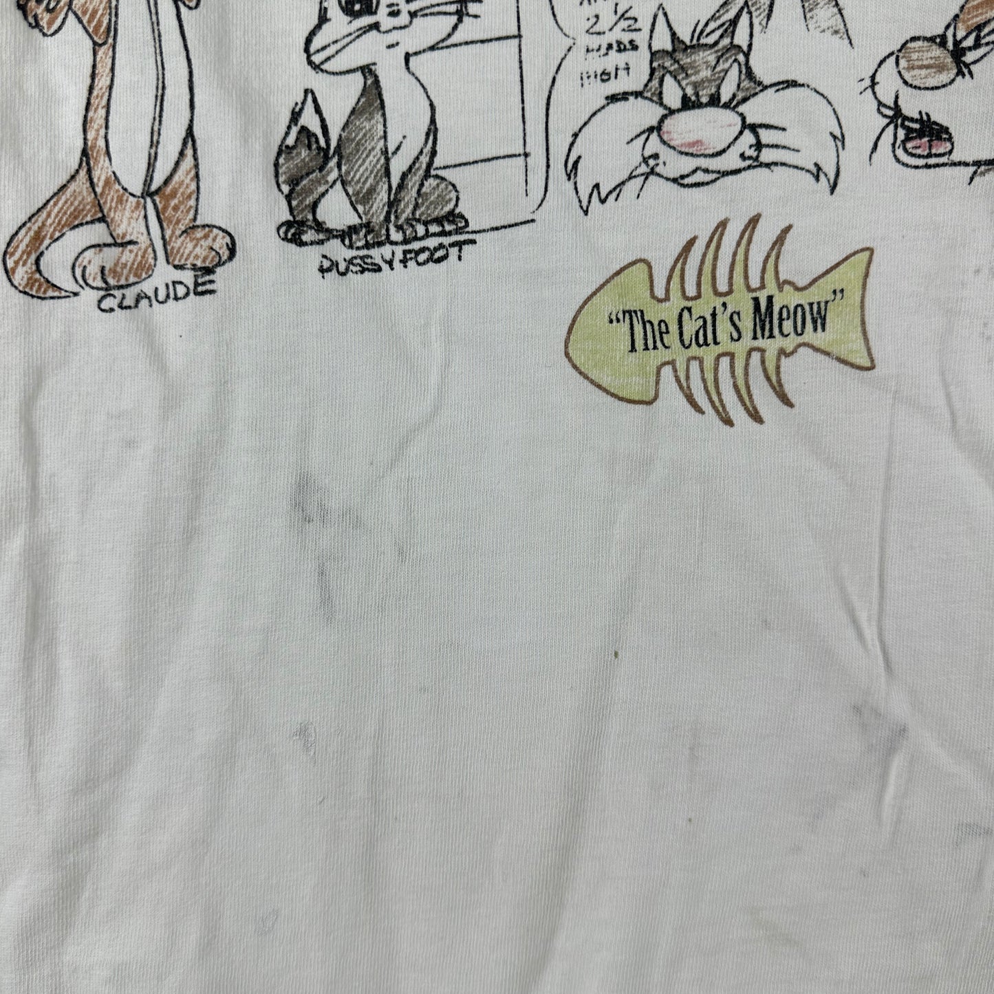 Vintage 90s The Looney Tunes Felines Cartoon Cat Characters Single Stitch T-shirt