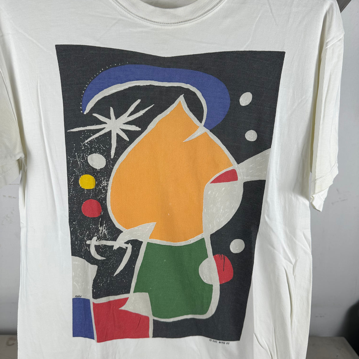 Vintage 1993 Joan Miro Abstract Artwork Graphic T-shirt