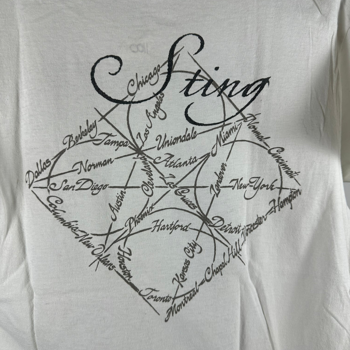 Vintage 1991 Sting Tour Concert Graphic Single Stitch T-shirt